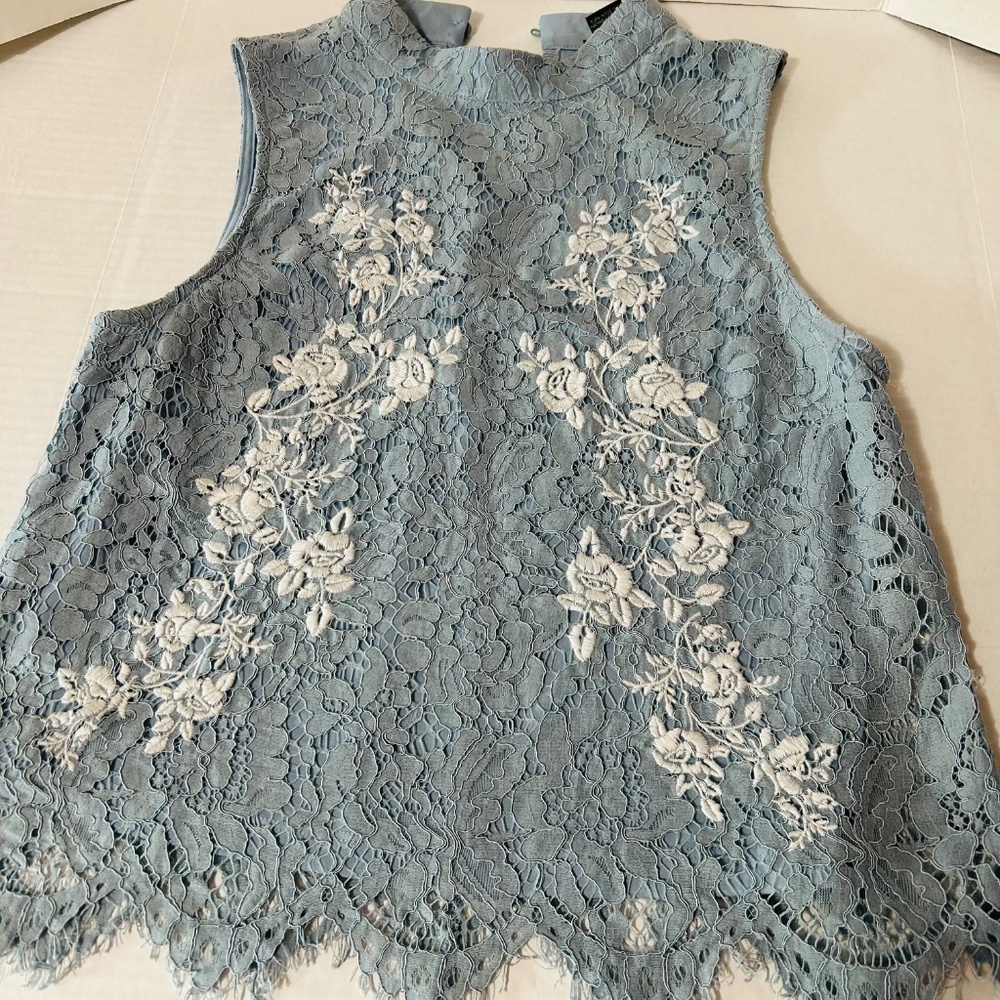 Miss Chievous, blue lace top high neck , size L